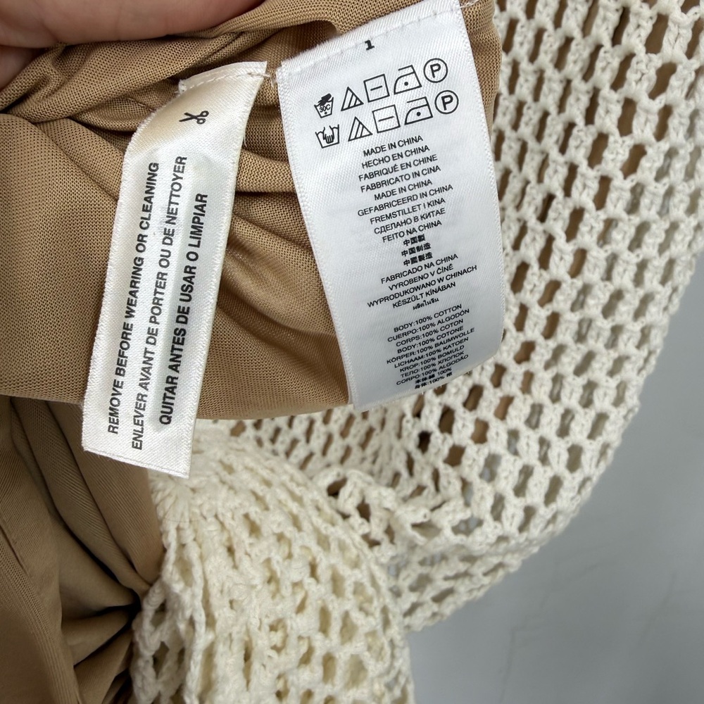 Michael Kors ivory crochet midi dress/bathing suit, cover-up M - Picture 7 of 11